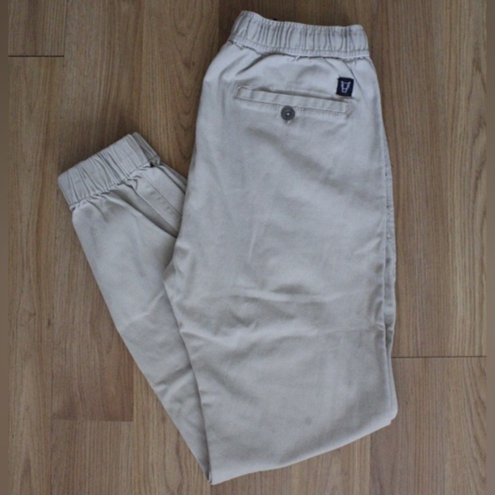 Quilted Giraffe Elastic Waist Khaki Jogger Pants